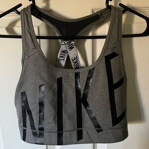 Nike gray dri-fit sports bra, large